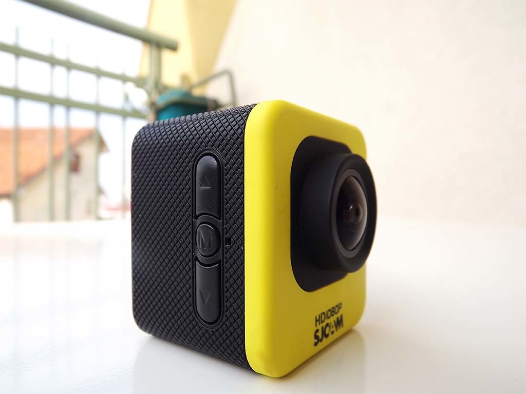 SJCAM M10 Action Camera (photo showing M menu button and up down arrows) yellow
