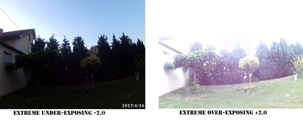 This sample image shows how two exposure extremes influence the brightness of your images.