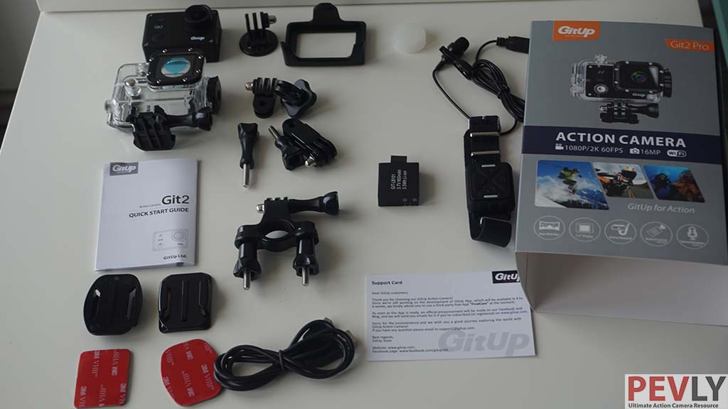 PRO packing offers huge amount of accessories. Picture depicts some optional accessories as well (Microphone)