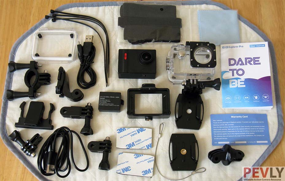 Elephone Explorer Pro Action Camera Box contents