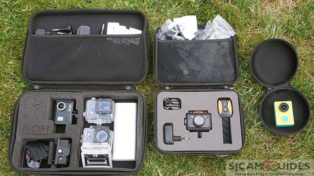 Large, small and medium action camera cases bags