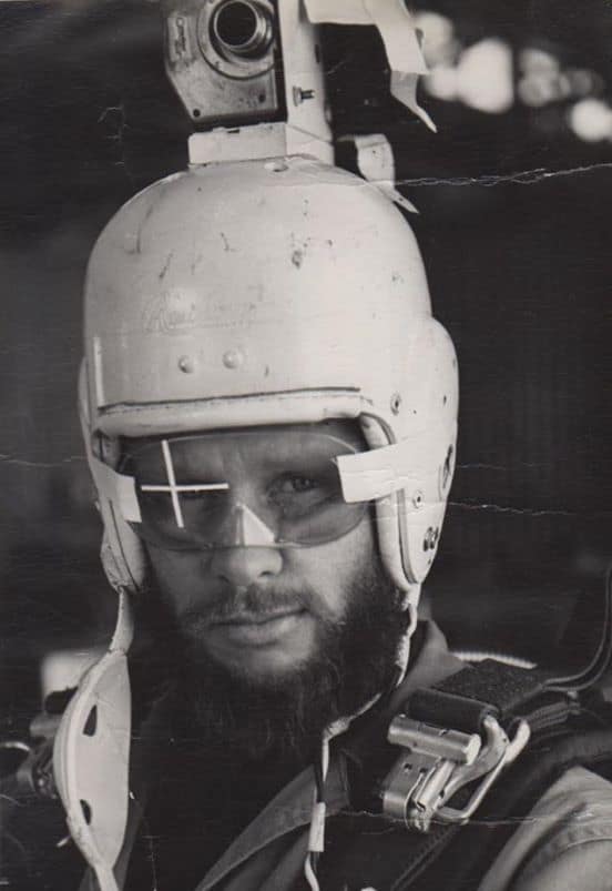 Bob Sinclair solution was to mount a camera to a fiberglass helmet to improve footage stability.