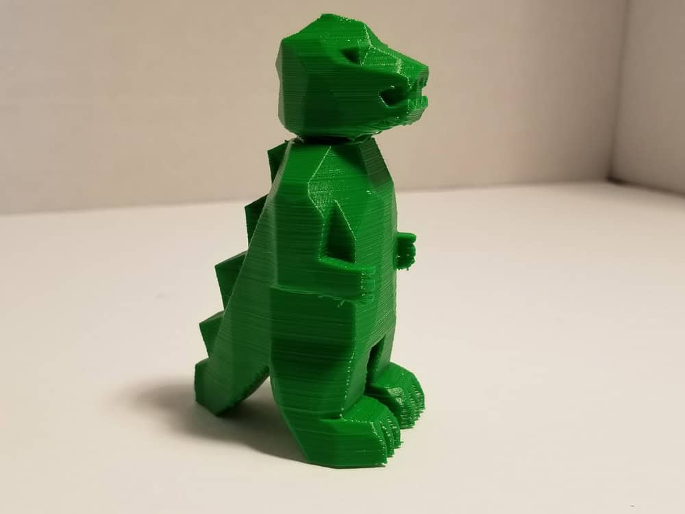 Tevo Michelangelo 3D Printer -- TPU filament -- green Godzilla - other side