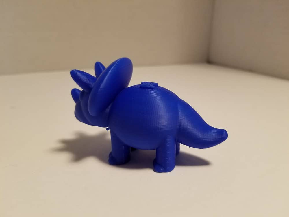 Photo: Blue triceratops from the rear.