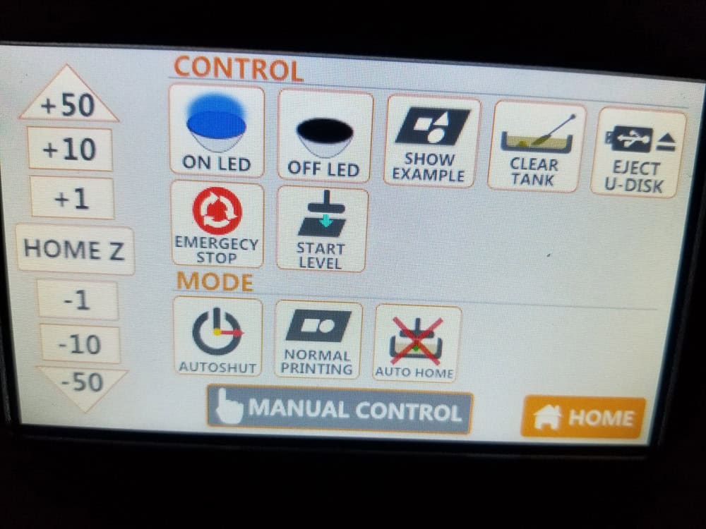 This screen lets you set the controls before printing.