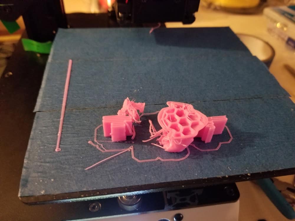 Photo of waste products from 3D printer.