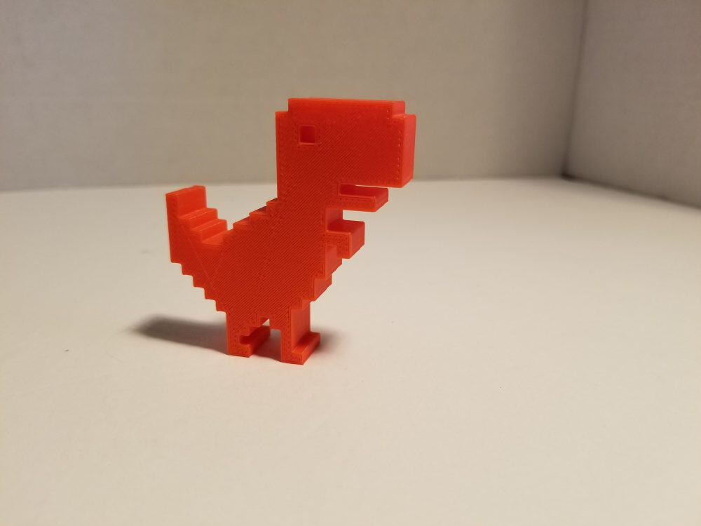 The red pixel T-Rex from a different angle.