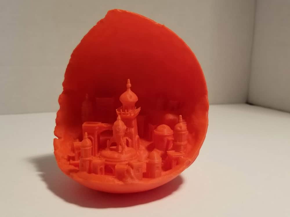 Photo of Moon City 3D printout.