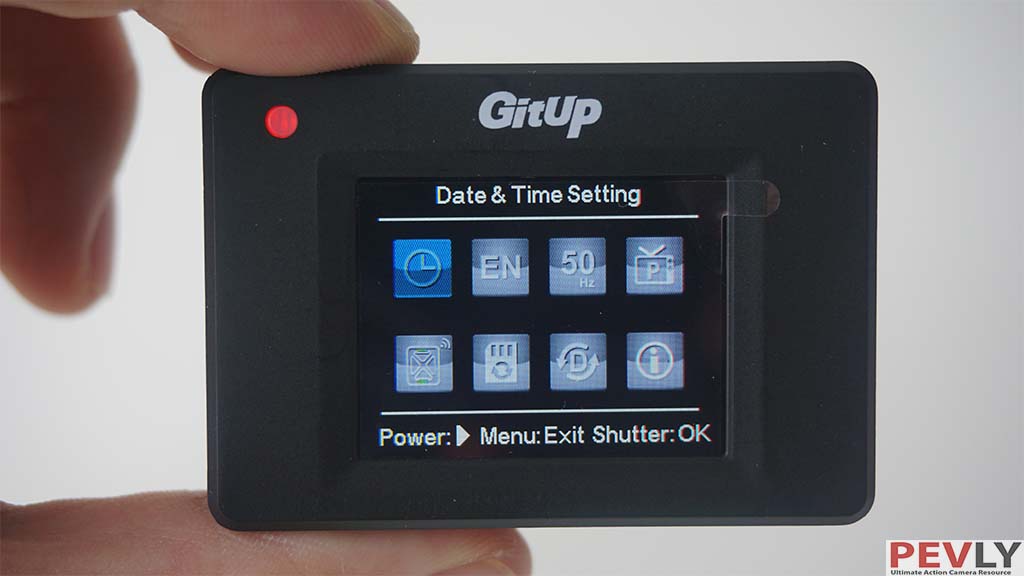 GITUP GIT2 camera user interface menu