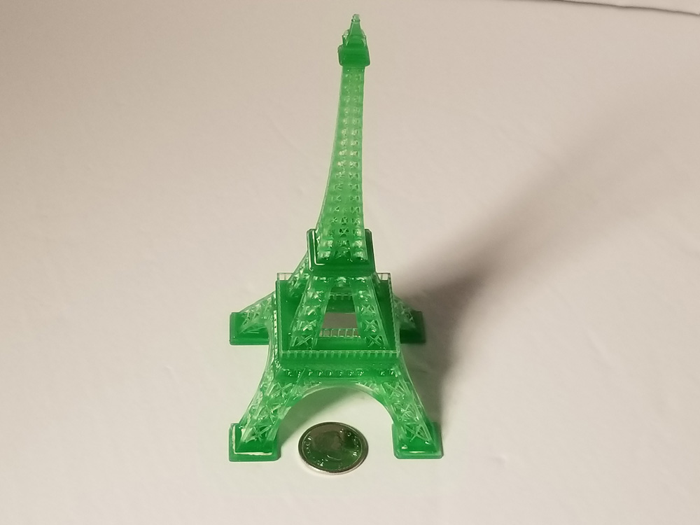 Second photo of Eiffel Tower printout - overhead view.