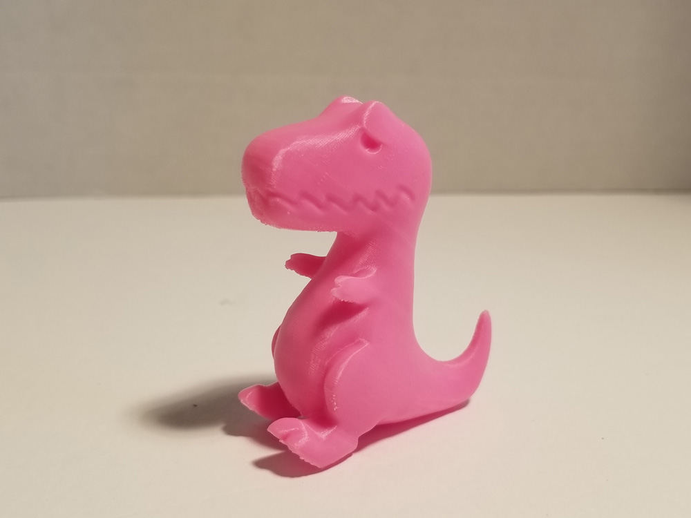 Pink T-Rex - other side view with printer issues fixed.